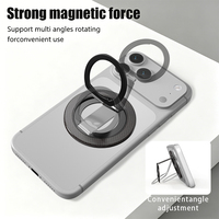 Support de téléphone pliable en aluminium avec anneau de maintien et béquille, rotatif à 360°, support magnétique en anneau, vente en gros