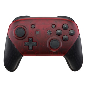 EXtremeRate Coque de remplacement DIY transparente rouge pour la face avant et la face arrière de la manette Nintendo Switch Pro - Product Image 2