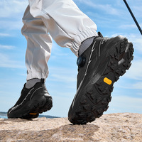 Chaussures de montagne et d'extérieur professionnelles Direct Professional, noires, avec cadran argenté, à lacets rapides, en maille respirante, à semelle épaisse et antidérapante