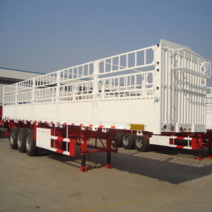 รถพ่วงบรรทุกสินค้าแบบใหม่เอี่ยม 3 เพลา รับน้ำหนักได้ 60 ถึง 100 ตัน พร้อมรั้วเหล็ก - Product Image 4