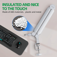 Support de microphone de studio rotatif à 360 degrés en aluminium BM66, design élégant et réglable, avec tube d'extension de 150 mm pour bras de bureau