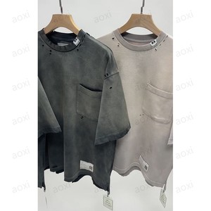 Мужская одежда на заказ, фабричная уличная одежда, 300 Gsm, футболка 100% хлопка с принтом Dtg, Большие футболки большого размера - Product Image 3