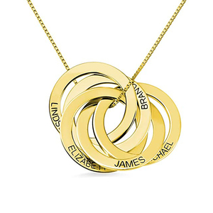 925 Sterling Silver Family Name <strong>Necklace</strong> Personalized Custom Engraved <strong>Russian</strong> <strong>Ring</strong> <strong>Necklace</strong> - Product Image 5