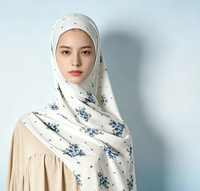 Hijabs en modal imprimés, tissu de qualité supérieure, impression de logo personnalisé, hijab floral d'été pour femmes musulmanes