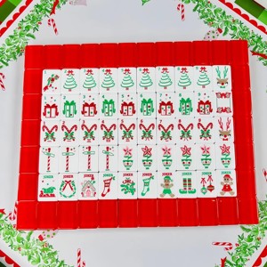 Cadeau de Noël - Tuiles de Mahjong de Noël américaines pour la famille et les amis - Product Image 1