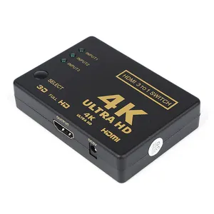 4K High Speed HD Splitter 3x1 3 In 1 Out Ultra HD With Remote Controller Infrared Cable HD Switcher