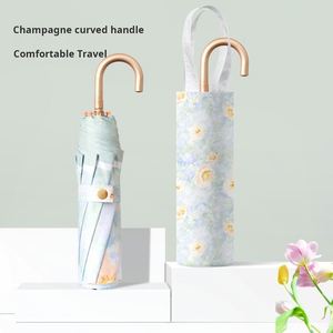ร่มพับสามตอน YH-H แบบตะขอทอง ยางสีสันสดใส น้ำหนักเบาพิเศษ ลายพิมพ์ตามสั่ง - Product Image 2