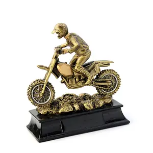 Grosir 3D Emas Perak Motor Motocross Piala dan Medali Piala Logam Kustom Suvenir Hadiah