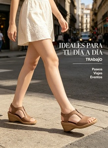 Sandali con Zeppa da Donna, Punta Aperta, in Pelle PU, Chiusura con Cerniera, Antiscivolo, Scarpe Estive con Suola in Gomma, Beige - Product Image 6