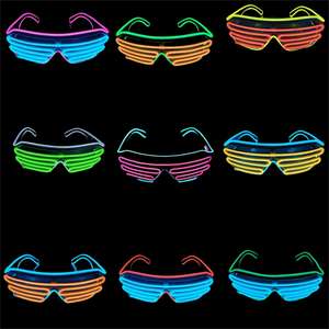 Lunettes de soleil personnalisées à obturateur EL bicolore 10 couleurs pour adultes Lunettes de soleil à obturateur bicolore à LED pour la fête Lunettes Disco à sauter - Product Image 6