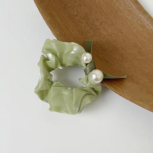 Yucat หูกระต่ายผ้าซาตินสำหรับผู้หญิง,อุปกรณ์เสริมยืดผมผูกโบว์ตาข่ายสีล้วนสไตล์เกาหลีปี2023New - Product Image 5