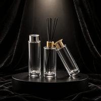 Flacon diffuseur vide élégant et transparent 150ml 200ml, récipient pour parfum et arômes avec bouchon métallique, pour désodorisant d'ambiance et décoration intérieure