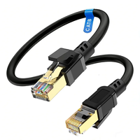Cable Ethernet Cat8 RJ45 SFTP de cobre puro, certificado RoHS, cubierta de PVC LSZH, cable de conexión de red LAN de 0,5-100 m para enrutador, módem, PC, juegos