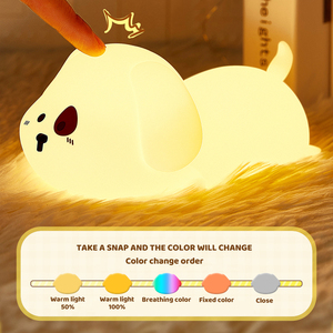 Hot bán dễ thương Puppy Silicone ánh sáng ban đêm điều khiển cảm ứng LED Đèn cạnh giường ngủ với bộ đếm thời gian cho phòng trẻ em Kích thước nhỏ - Product Image 6