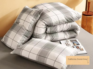 Juego de Ropa de <span class=keywords><strong>Cama</strong></span> Moderna de Cuatro Piezas, Diseño de Plantas, Algodón Lavado de Buena Calidad, <span class=keywords><strong>Funda</strong></span> de Edredón y Sábanas para Dormitorio de Estudiantes, 4 Piezas - Product Image 4