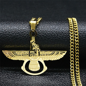 Collier Hip Hop Zoroastrianisme 2026 en Acier Inoxydable 316 Plaqué Or 18K PVD, Bijoux de Mode Raffinés pour Hommes et Femmes - Product Image 1