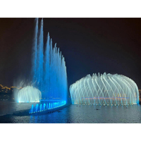Fuente de Agua Flotante Digital Interactiva para Exteriores, Pantalla de Agua Musical de Gran Escala con Espectáculo de Luces LED Coloridas