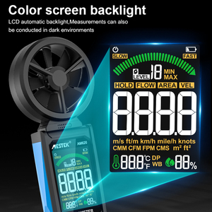 Anemómetro de Temperatura, Producto Más Vendido, 0.8-30m/s, Negro, Rojo, Azul, Tecnología, Batería, Unidad, Aire, Rohs, Color, Origen - Product Image 5
