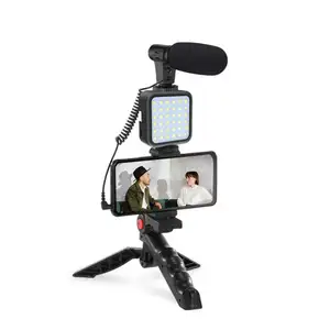 Smartphone Phone Video Kit Led Light Microphone Tripod Hands Free Blog Camera Travel video lighting kit