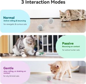 Cheerble 스마트 고양이 장난감 공 친환경 실내 대화 형 애완 동물 훈련 자동 롤링 새끼 고양이를위한 현대적인 스타일 - Product Image 2