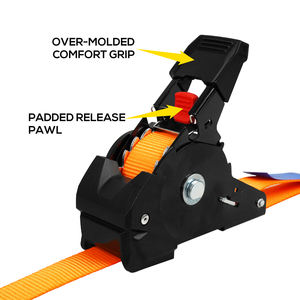 自動車整備工場での狭いスペースの固定用、回転式S字フック付き薄型巻き取り式ストラップ - Product Image 3