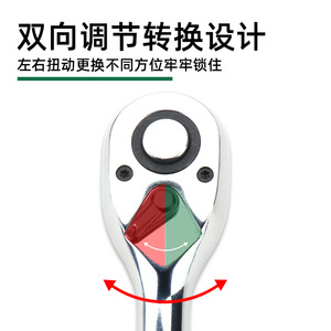 Quick <b>Ratchet</b> Wrench 45 Tooth Chrome Vanadium Steel Metric Industrial Grade <b>Socket</b> Wrench Single-Ended Square Opening - Product Image 3