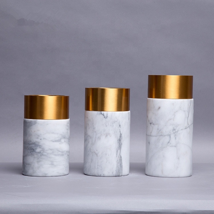 High Quality Home Decor 100% Natural Marble Vase Luxury White Marble Vases For Flowers