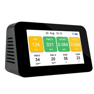 Dienmern Indoor air quality monitor meter measure PM2.5 Formaldehyde (HCHO)TVOC PM1.0 PM10 TEMP HUM