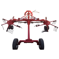 Offre Spéciale nouveau tracteur agricole tiré râteau électrique rotatif fourrage herbe ressort râteau à dents Machine