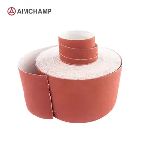 حزام بكرة رملية من أكسيد الألومنيوم الأحمر بحجم حسب الطلب بحجم P60-600 بحبيبات خلفية للقماش مرنة عالية الجودة