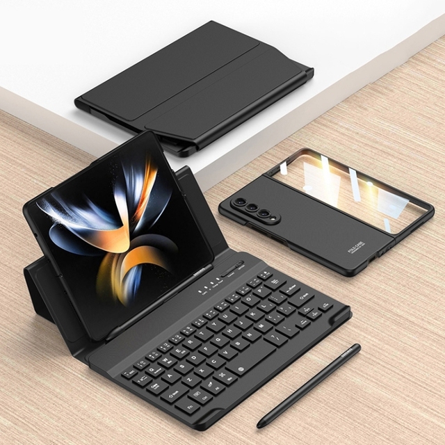Wholesale Price for Samsung Galaxy Z Fold4 GKK Magnetic Folding Wireless Keyboard Leather Case