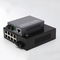 Convertisseur de médias 8 ports RJ45 Fibre Optique SC, Commutateur Ethernet Gigabit de qualité industrielle POE IP GSM GPRS, Rapide, Fiable, Plug & Play