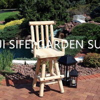 Chaise de bar pivotante en bois haut de gamme