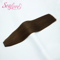 Extensions de cheveux Genius Weft SL 18 pouces, 20 pouces, 22 pouces, cheveux humains Remy, aspect naturel, plusieurs longueurs, couleur brune, vente en gros