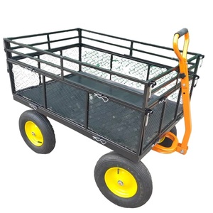 Carros de Jardín de Gran Capacidad, Carro de Jardín con Capacidad para 1400 Libras, con Laterales de Malla Extraíbles para Jardín, Granja, Patio - Product Image 2