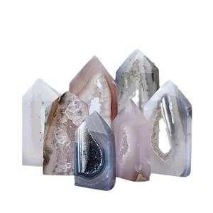 Torre de Cristal de Ágata Geodosa Natural, Varita de Ágata Geodosa, Obelisco para Decoración del Hogar, Meditación, Regalo - Product Image 5