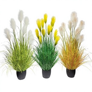 Herbe artificielle en pot, résistante aux UV et ignifuge, type oignon, faux roseau, pampa, bonsaï - <span class=keywords><strong>Prix</strong></span> usine de gros - Product Image 2