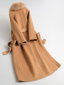 <span class=keywords><strong>Cappotto</strong></span> in Cashmere Double Face di Alta Gamma <span class=keywords><strong>con</strong></span> Collo in <span class=keywords><strong>Pelliccia</strong></span> di Volpe, Modello Lungo da <span class=keywords><strong>Donna</strong></span> <span class=keywords><strong>con</strong></span> Fodera <span class=keywords><strong>Interna</strong></span> in Seta - Product Image 5