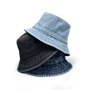 Casquette de pêcheur en denim vintage lavé 100% coton avec logo personnalisé brodé pour l'été, <span class=keywords><strong>la</strong></span> plage, <span class=keywords><strong>le</strong></span> golf et <span class=keywords><strong>la</strong></span> pêche - Product Image 3
