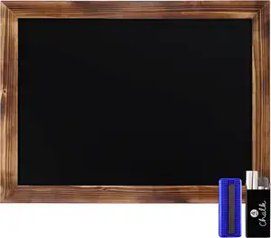 Rustic Torched Wood Magnetic Wall Chalkboard, Large Size 18*24 inch Framed Chalkboard-Decorative Magnet Board Great for Kitchen