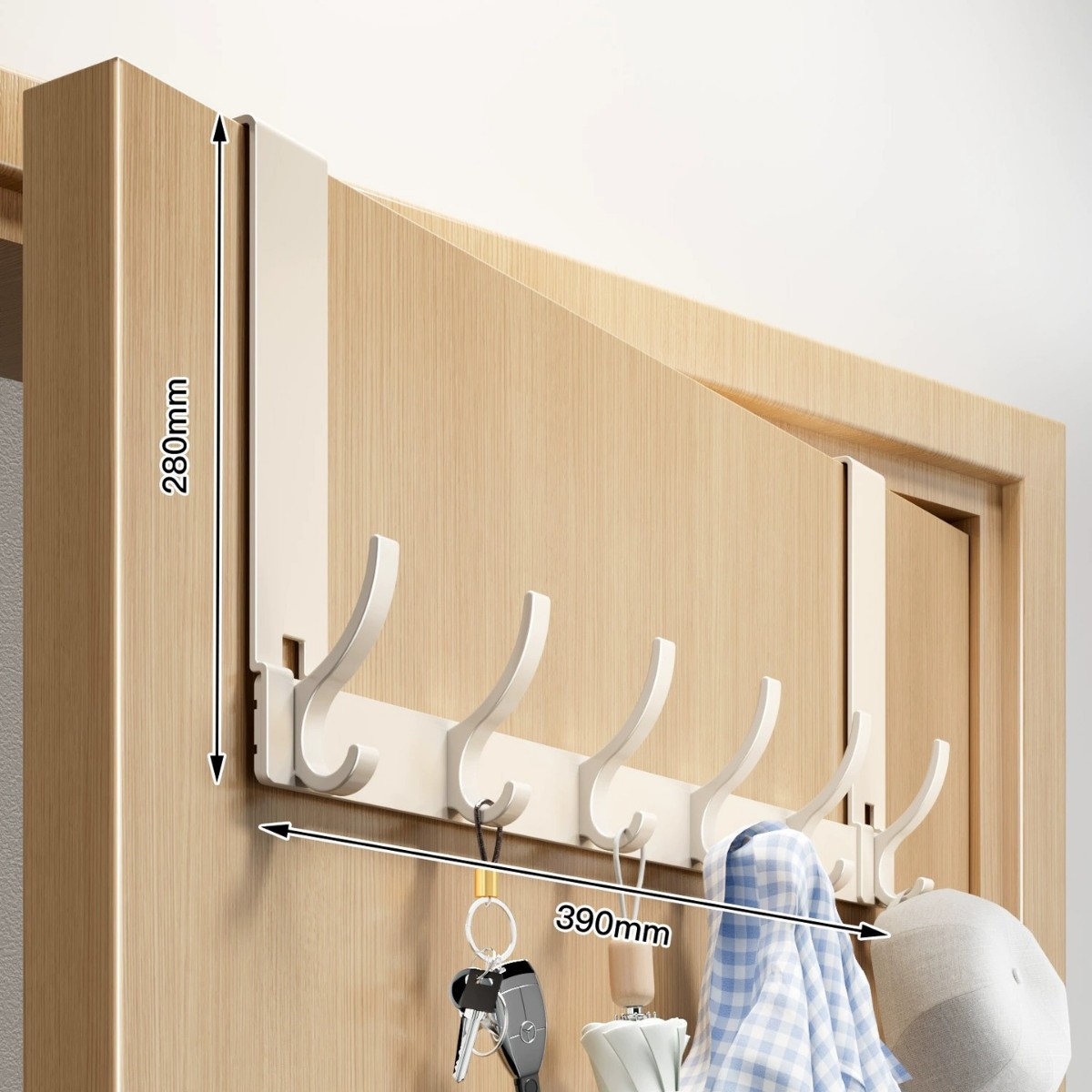 Milky white 6 hooks_arm length 28cm