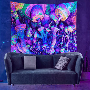Decor UV psichedelico digitale stampato luce nera bagliore nel buio arazzo appeso - Product Image 2