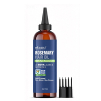 Minyak Rambut Rosemary Alami MOKERU untuk Pertumbuhan, Minyak Esensial Organik Cold Pressed untuk Rambut Rontok, Penipisan, dan Perawatan Kulit Kepala Kering