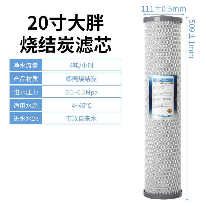 Charbon fritté de coque de noix de coco de 20 pouces