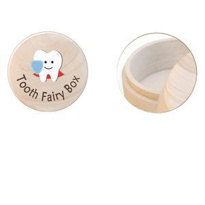 Boîte à dents de lait en bois avec couvercle pour le rangement des dents de bébé, cadeau artisanal - Product Image 1