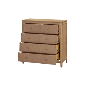 Marca ELYSIUM Tallboy, 5 cajones, nuevo diseño, muebles de dormitorio, madera maciza de roble/Pino/ACACIA, suministro directo al mejor precio - Product Image 1