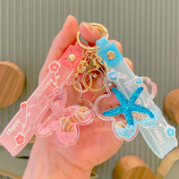 Mignon Dessin Animé Liquide Acrylique En Plastique Porte-clés Bébé Poupée Porte-clés 3d Poupée Sac Pendentif Porte-clés En Gros