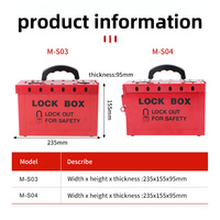 Boîte de rangement métallique de sécurité avec poignée de transport pour dispositifs LOTO industriels (Lockout/Tagout)