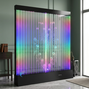 Panneau à bulles d'eau en acrylique RGB, séparateur de pièce moderne autoportant avec lumières LED à changement de couleur, design abstrait - Product Image 1