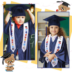 Robe de graduation pour enfants bleu marine en gros avec étole, tunique de graduation préscolaire - Product Image 5